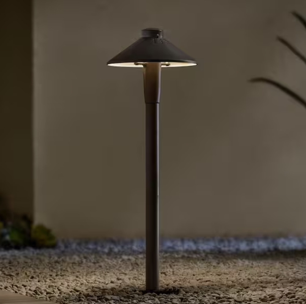 Hampton Bay Clyde Park Bronze LED Outdoor Low Voltage Path Light 210 Lumen Adjus